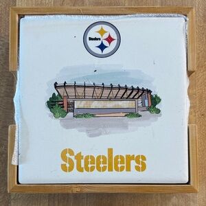 Steelers White and Gold Coaster Set NWTS (4 each)